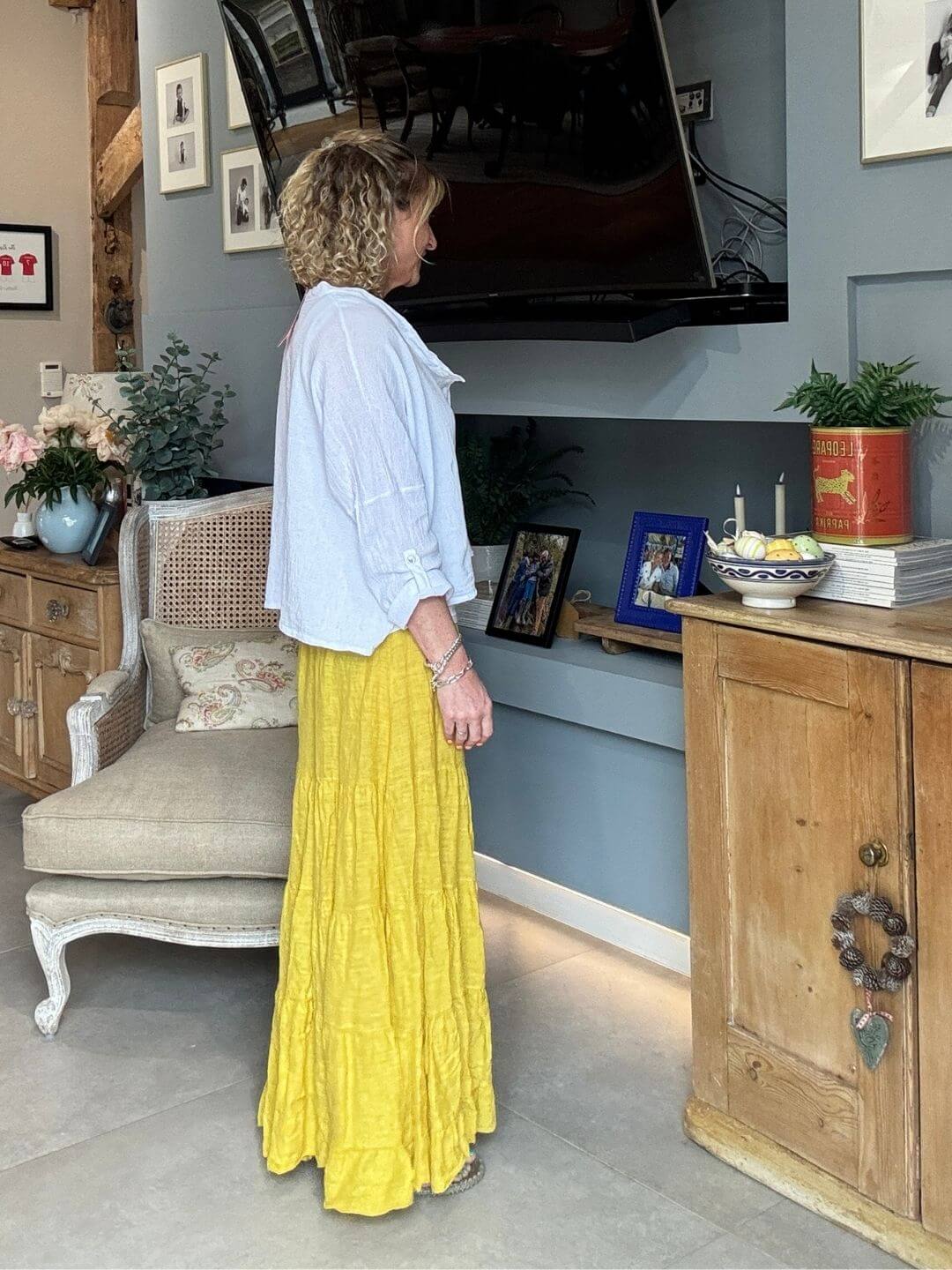 Lulu Linen Maxi Skirt | Sunshine