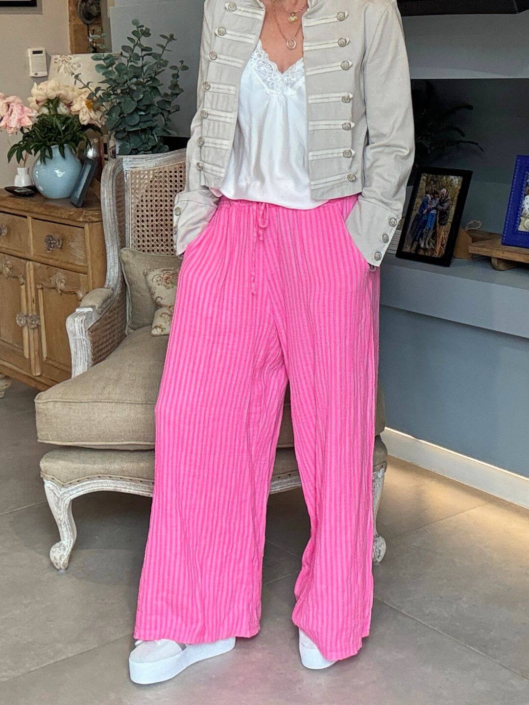 Candy Stripe Trousers | Pink Stripe