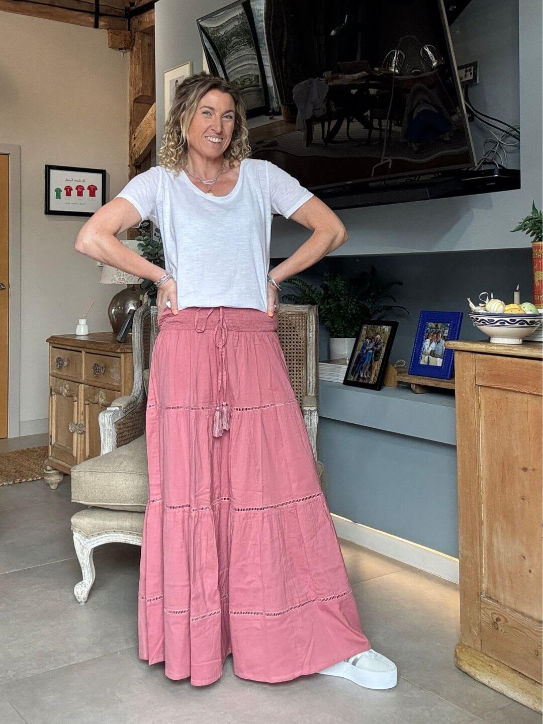 Dahlia Maxi Skirt | Dusky Pink
