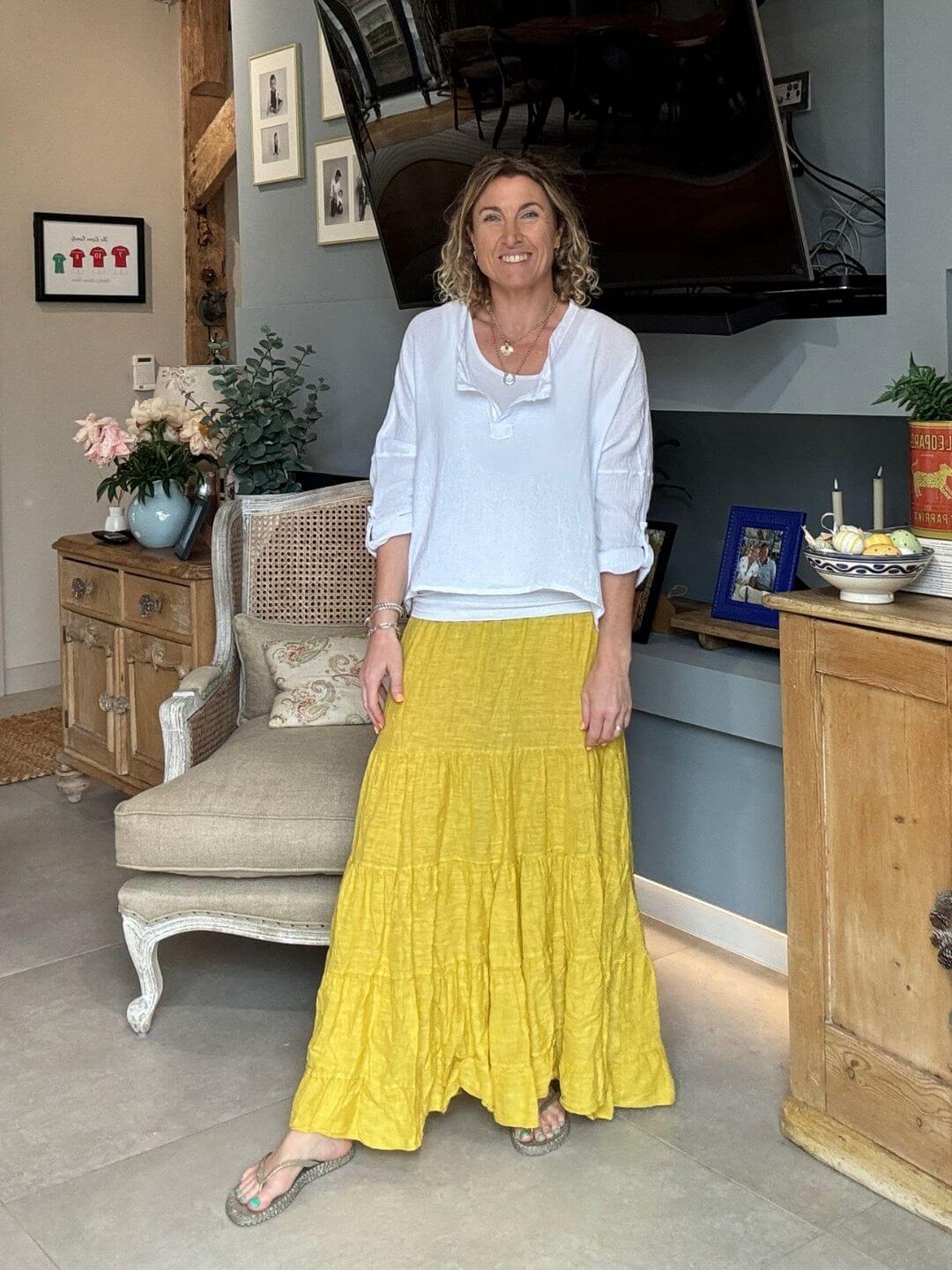 Lulu Linen Maxi Skirt | Sunshine