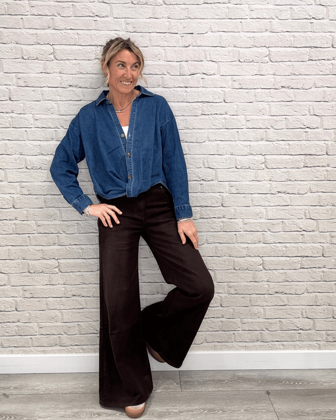 Shoreditch Palazzo Jeans | Chocolate