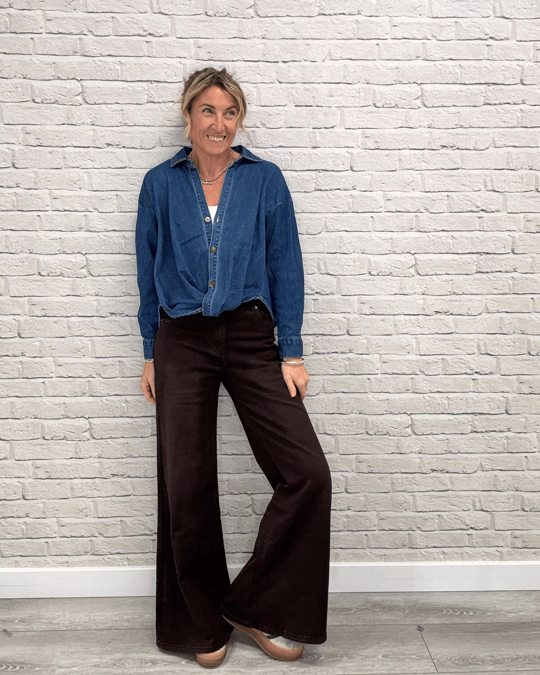 Shoreditch Palazzo Jeans | Chocolate