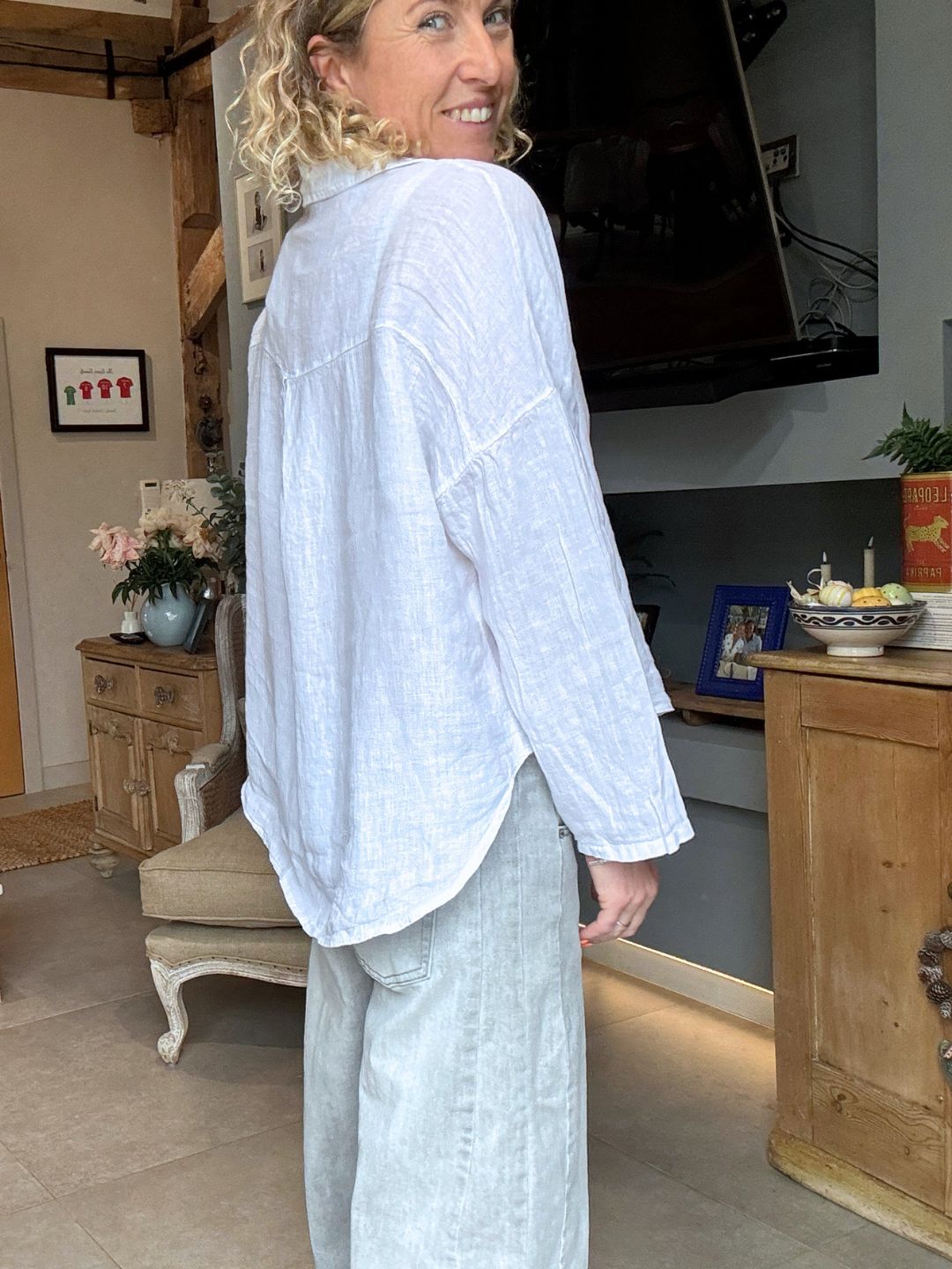 Quinta Linen Shirt | White