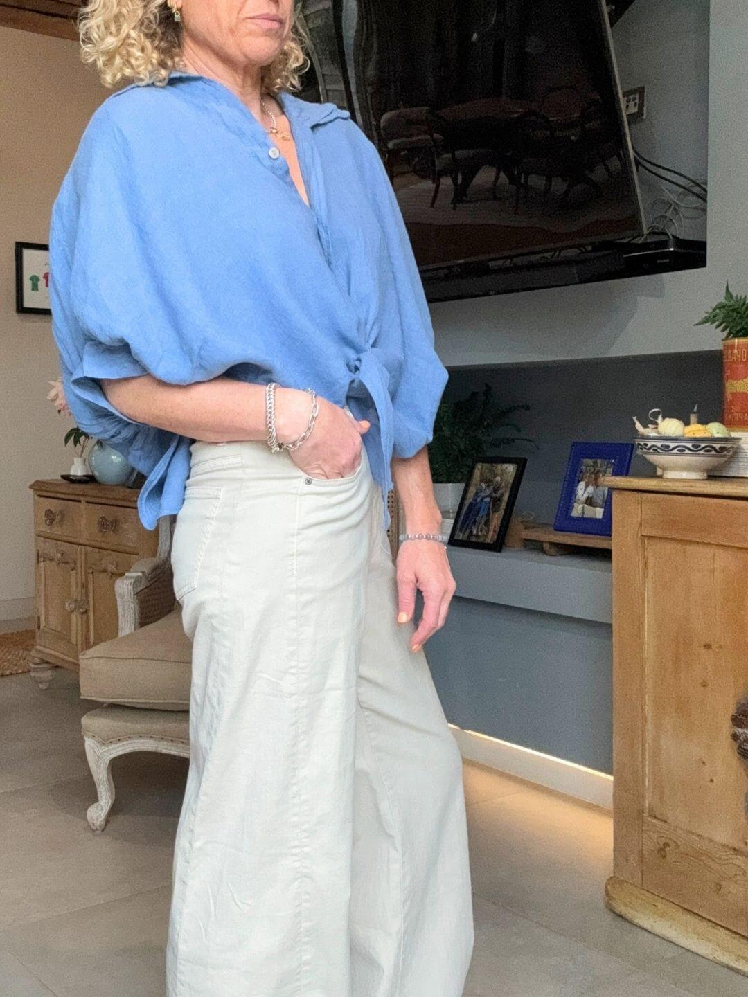 Caymen Wide Leg Jeans | Almond Milk