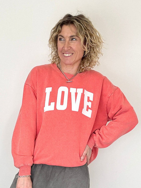 Love Bomb Sweatshirt | Coral/White