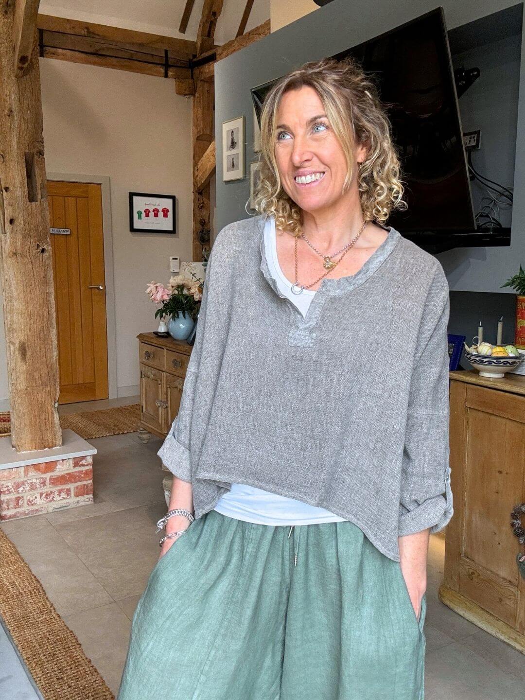 Gaucho Linen Pants | Khaki