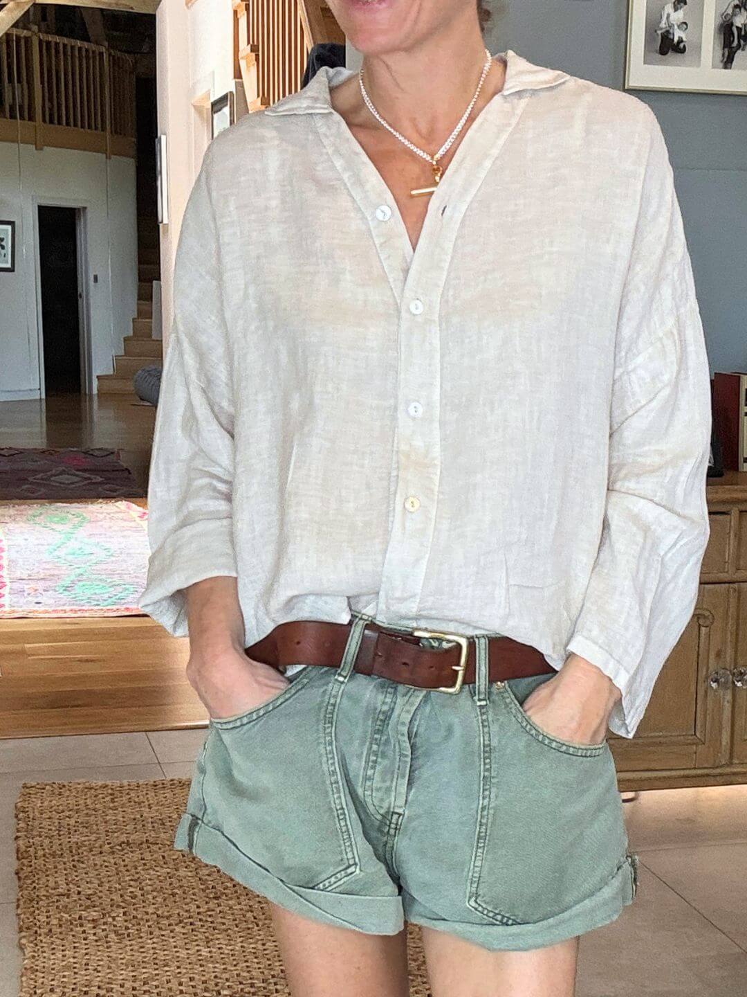 Quinta Linen Shirt | Stone (NEW)