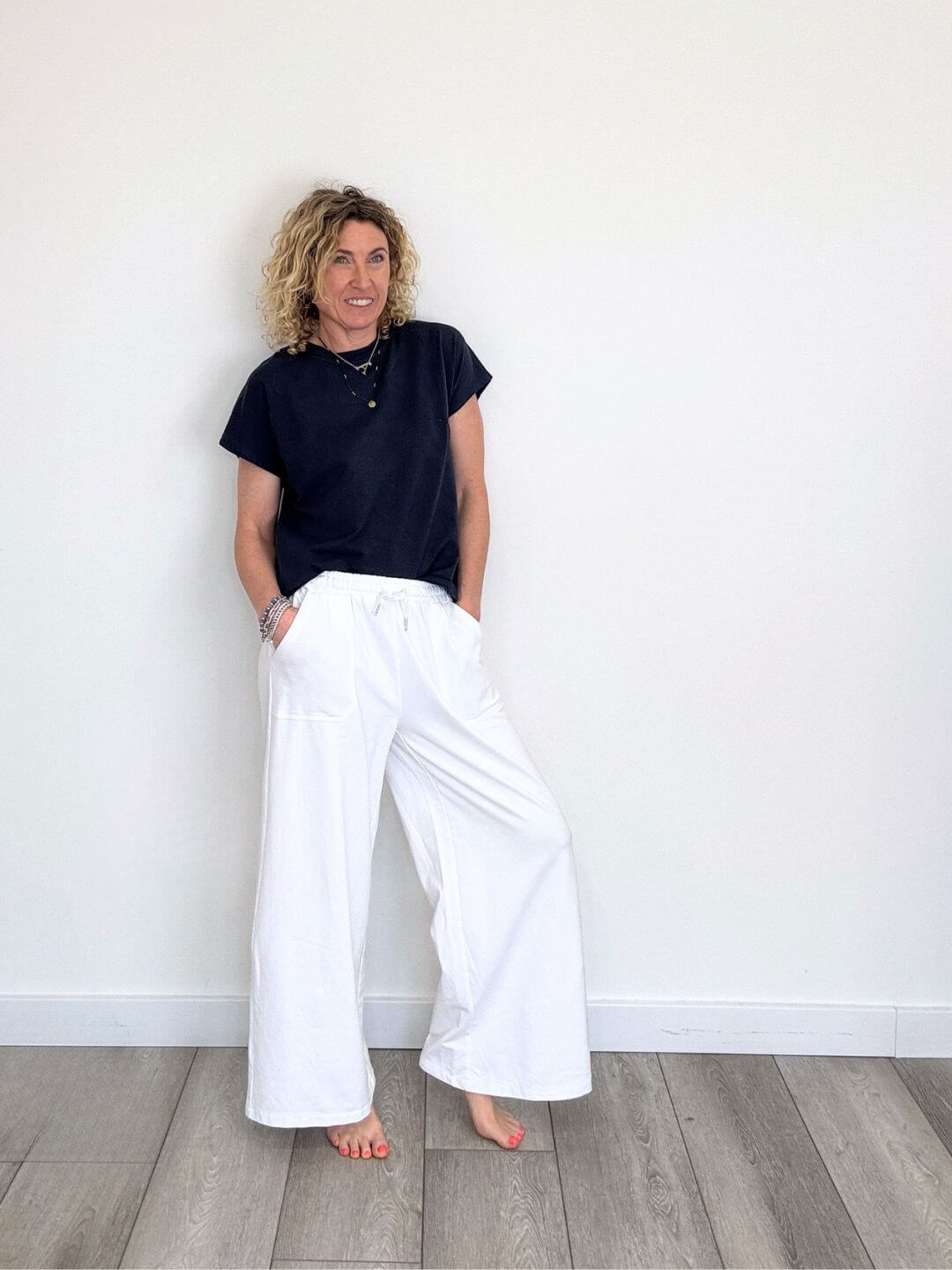 Dorset Wide Leg Jogger | White