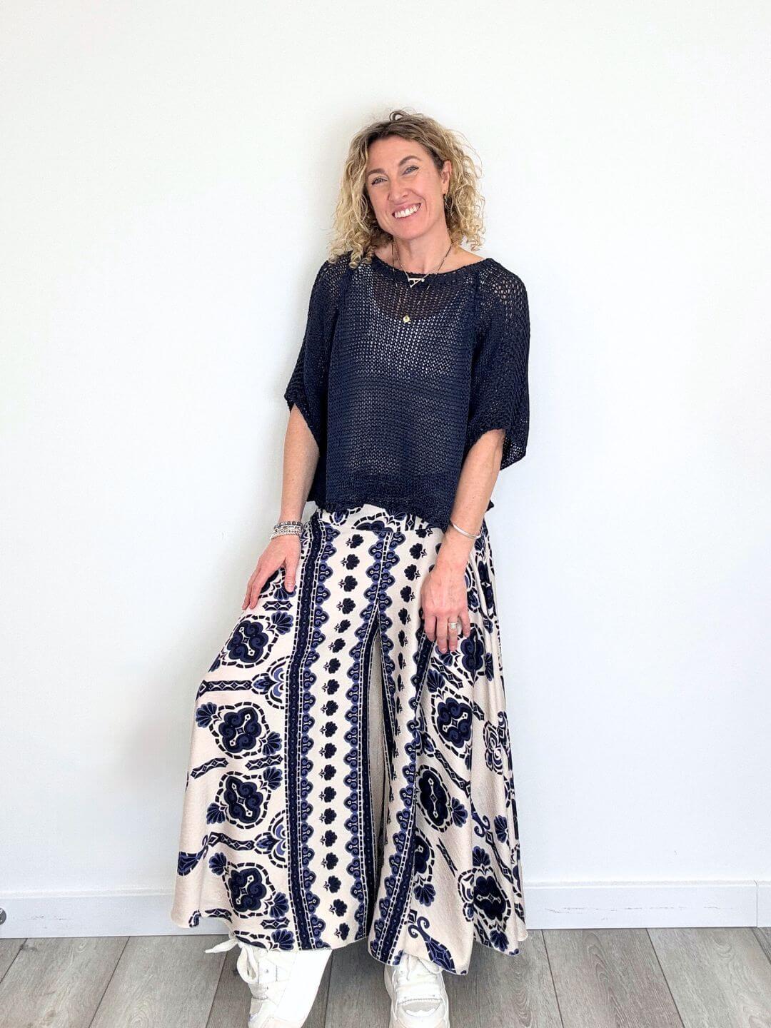 San Tropez Crochet Knit | Navy