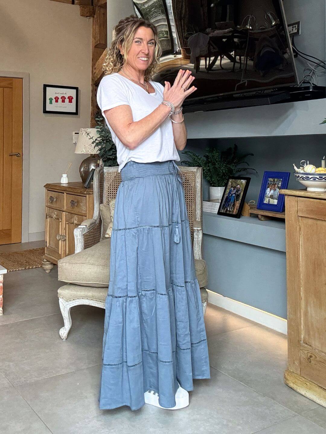 Dahlia Maxi Skirt | Forget Me Knot Blue