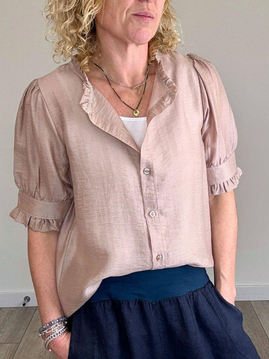Nahara Frill Sleeve Blouse | Sandstone