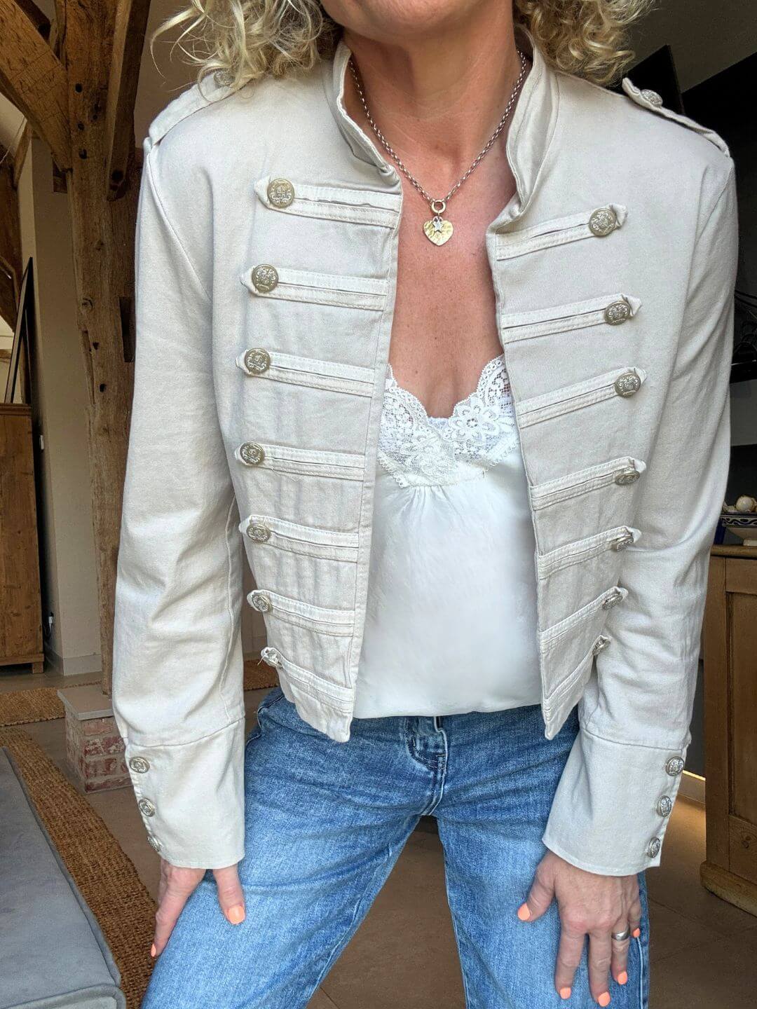 Delta Military Jacket | Stone