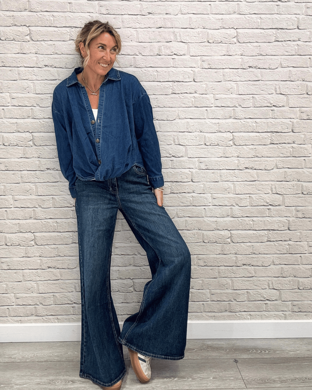 Shoreditch Palazzo Jeans | Indigo Wash
