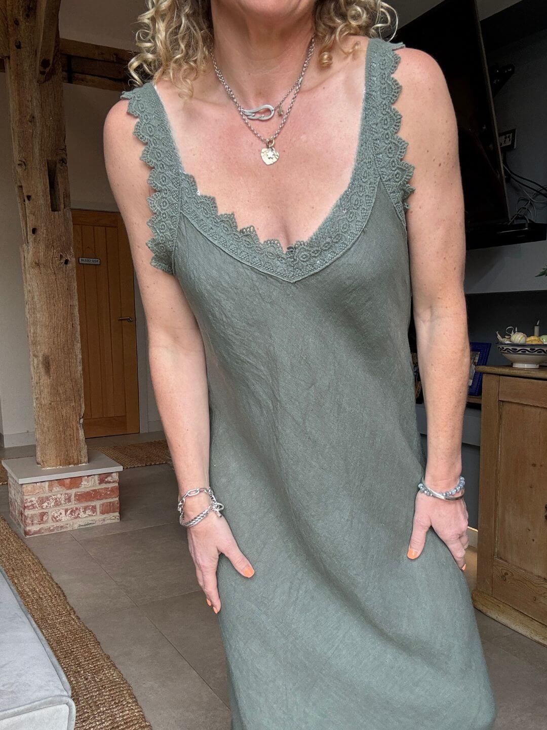 Amalfi Linen Dress | Khaki