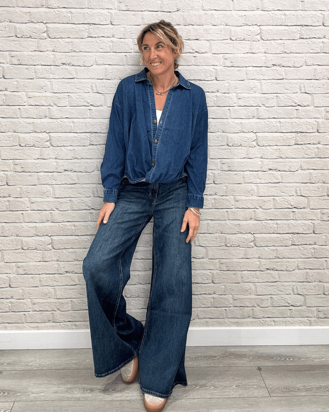 Shoreditch Palazzo Jeans | Indigo Wash