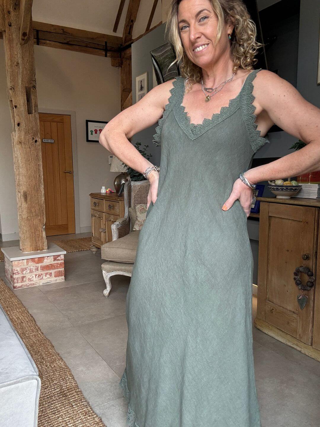 Amalfi Linen Dress | Khaki