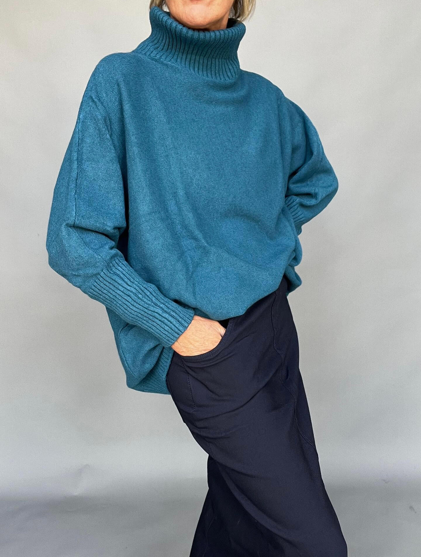 Arabella Roll Neck | Peacock Blue