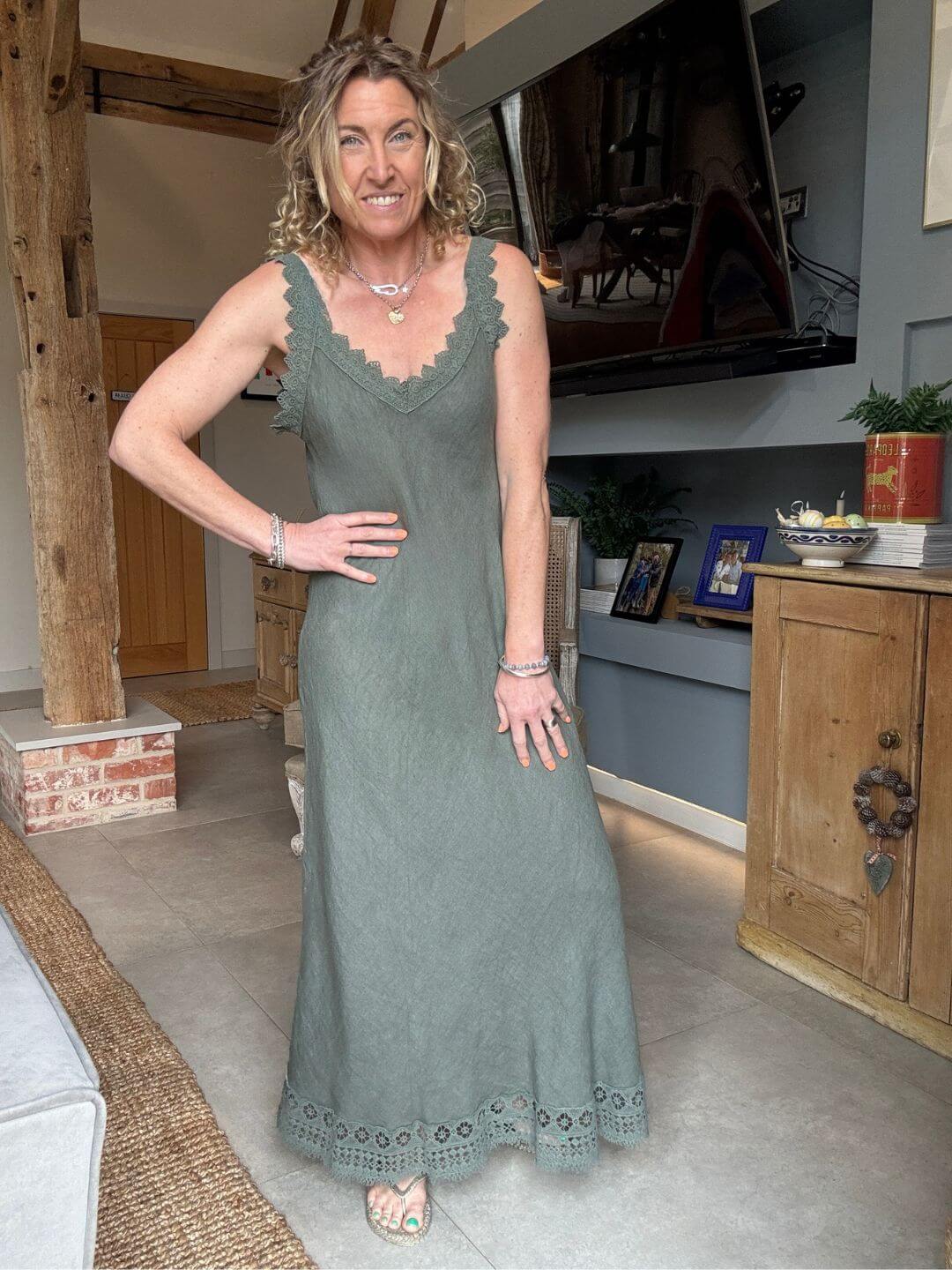 Amalfi Linen Dress | Khaki