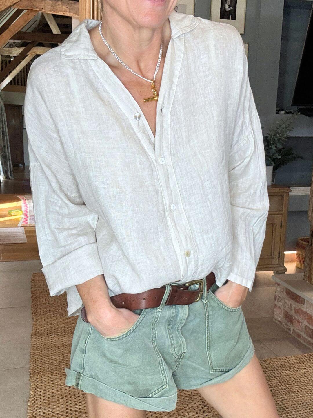 Quinta Linen Shirt | Stone (NEW)