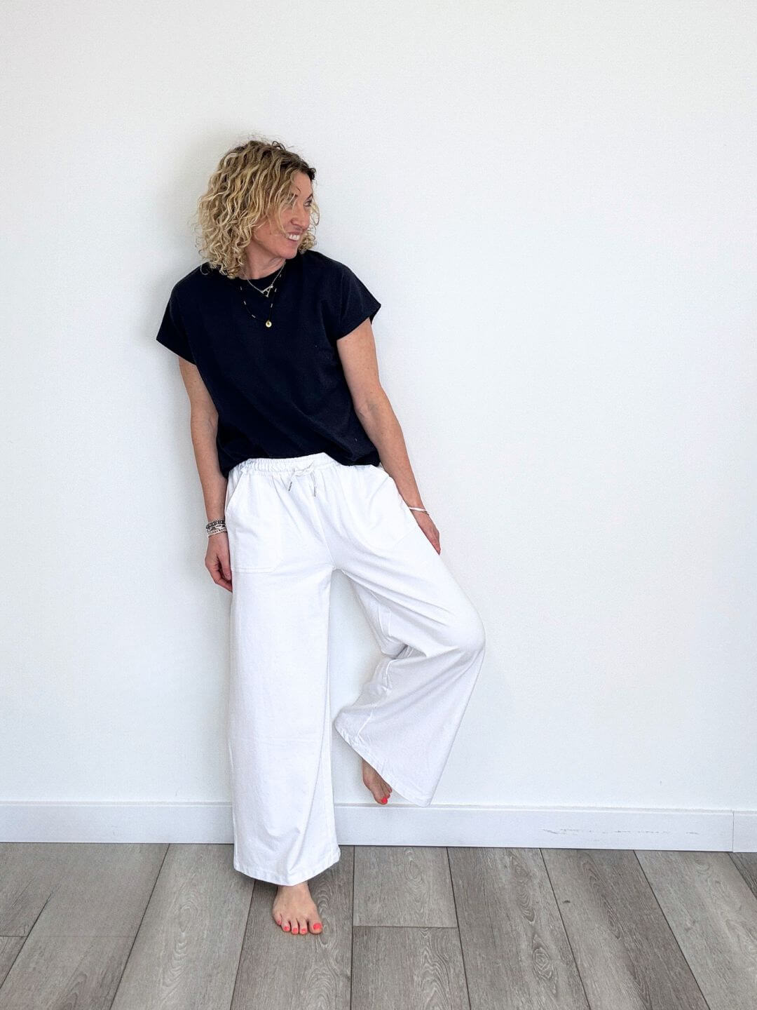 Dorset Wide Leg Jogger | White