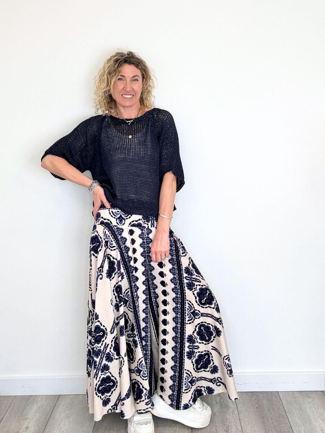 San Tropez Crochet Knit | Navy