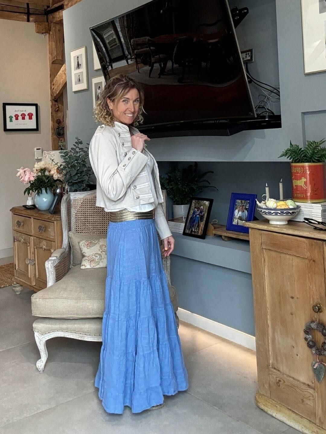 Lulu Linen Maxi Skirt | Bluebird