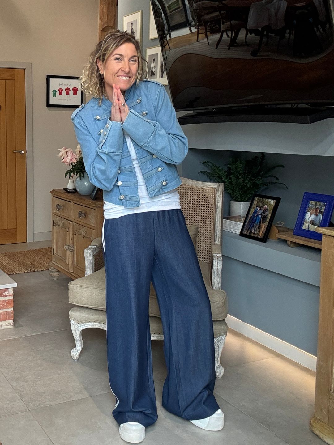 Luna Chambray Side Stripe Trousers