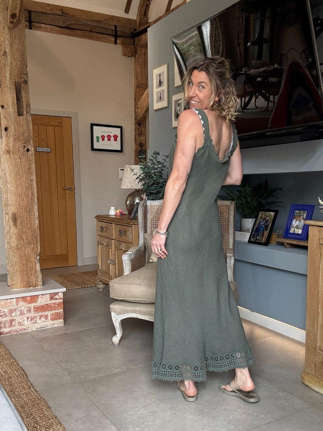 Amalfi Linen Dress | Khaki