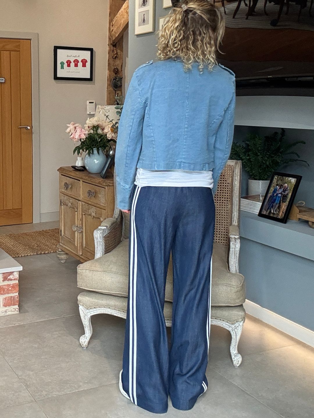 Luna Chambray Side Stripe Trousers