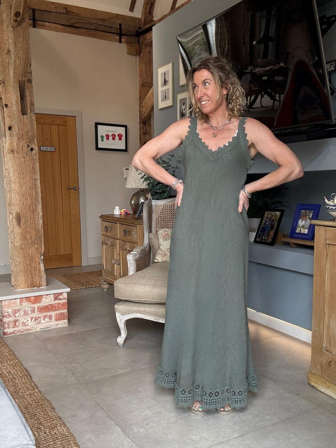 Amalfi Linen Dress | Khaki