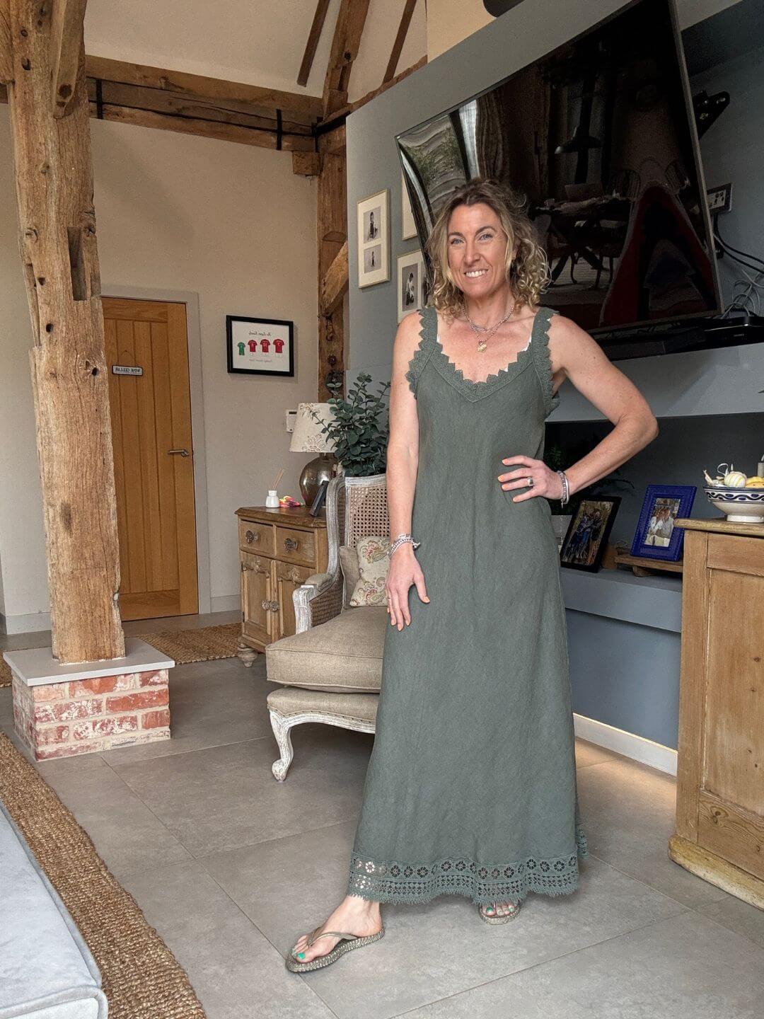 Amalfi Linen Dress | Khaki