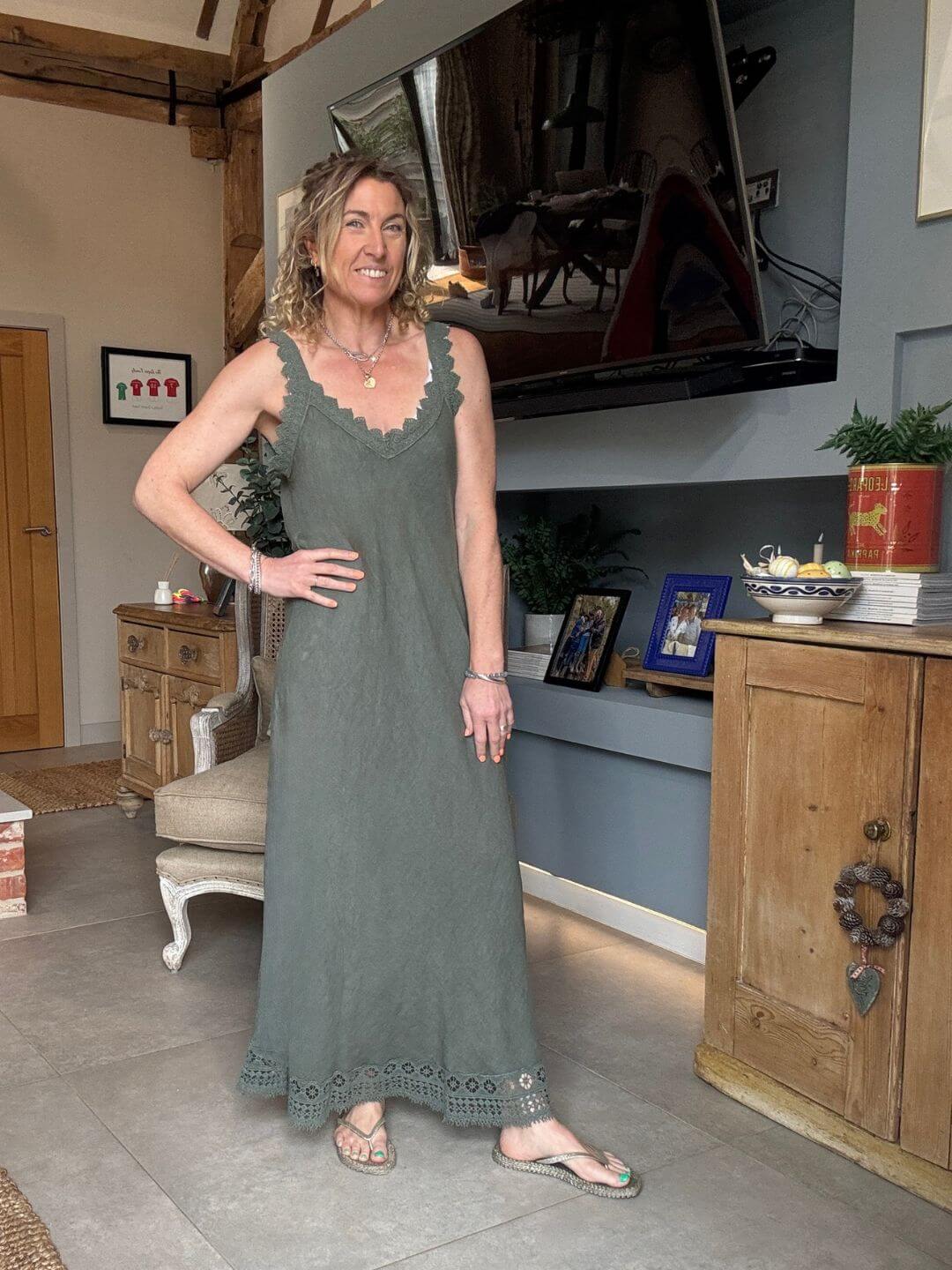 Amalfi Linen Dress | Khaki