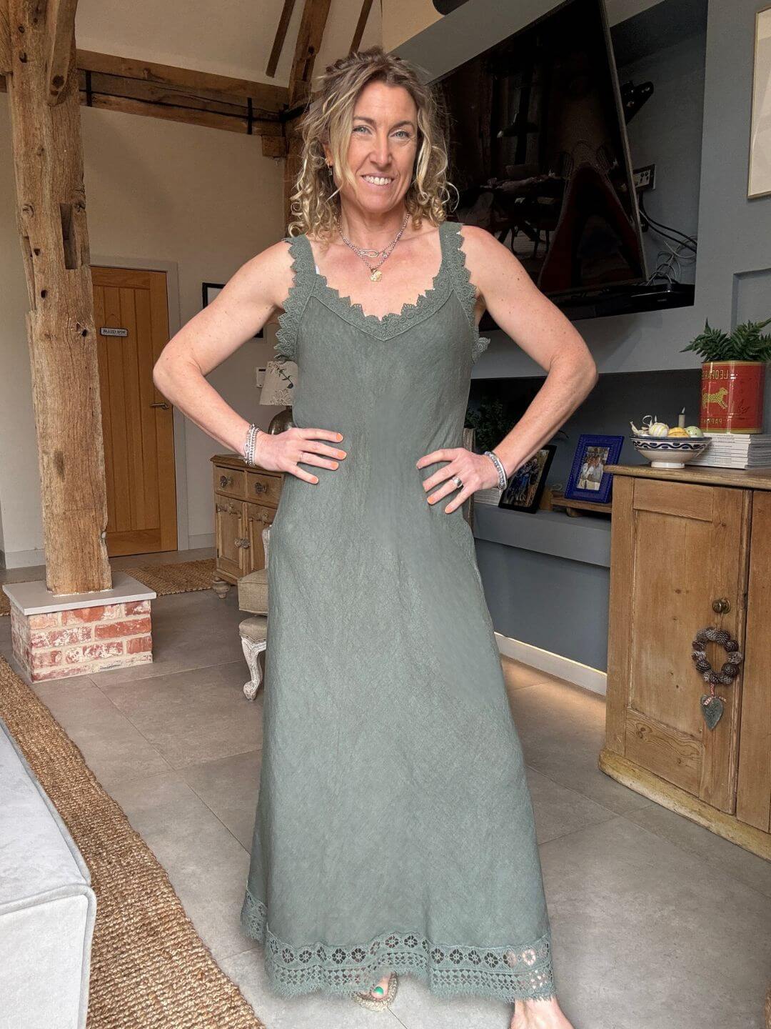 Amalfi Linen Dress | Khaki