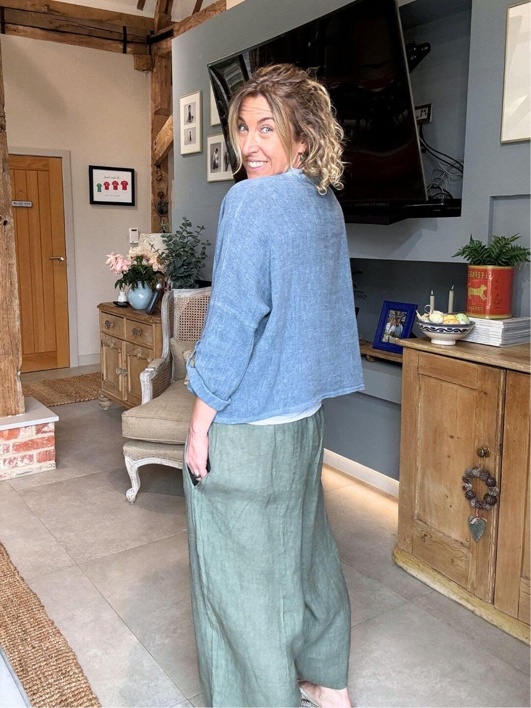 Gracie Linen Top | Denim