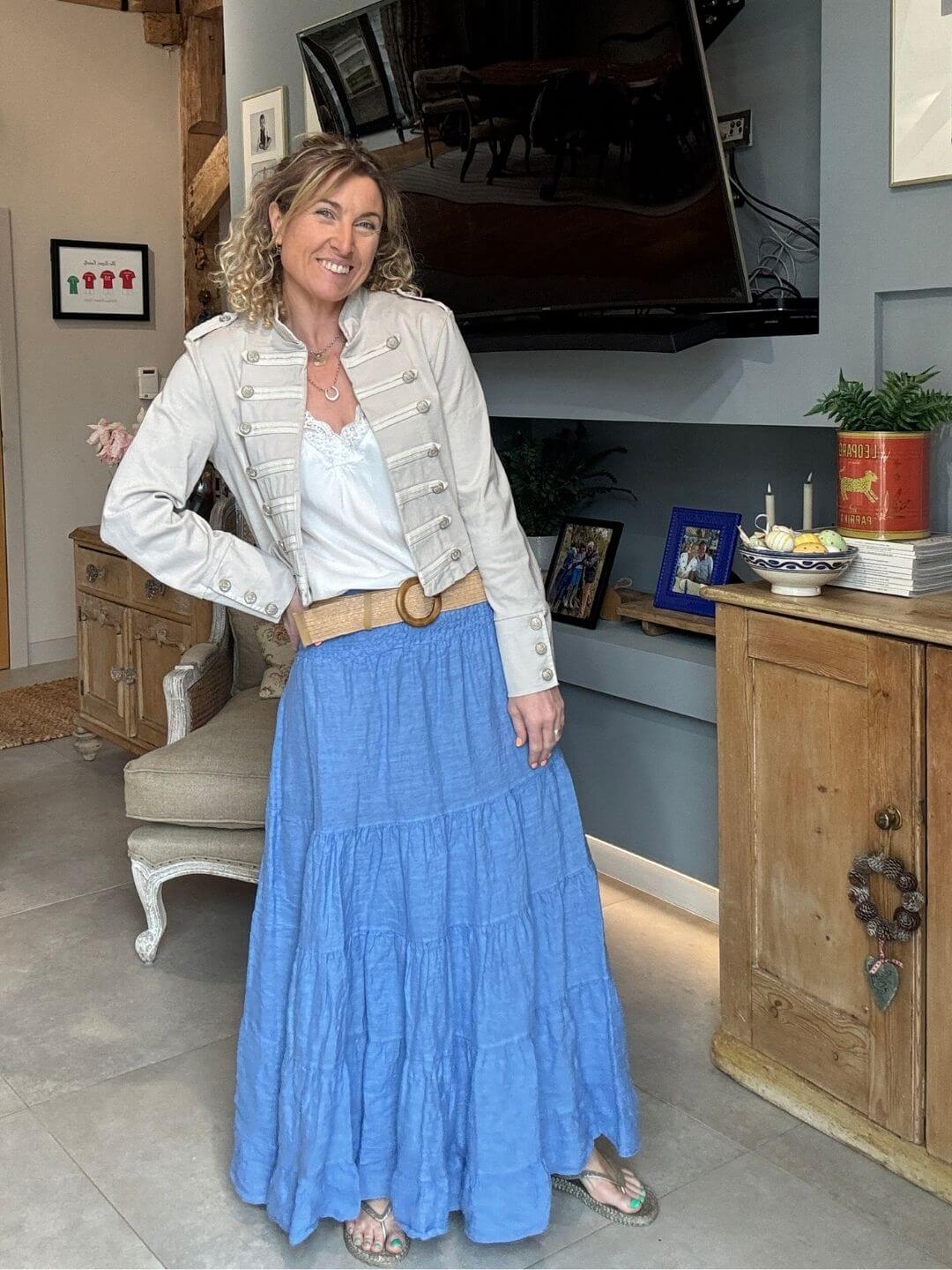 Lulu Linen Maxi Skirt | Bluebird