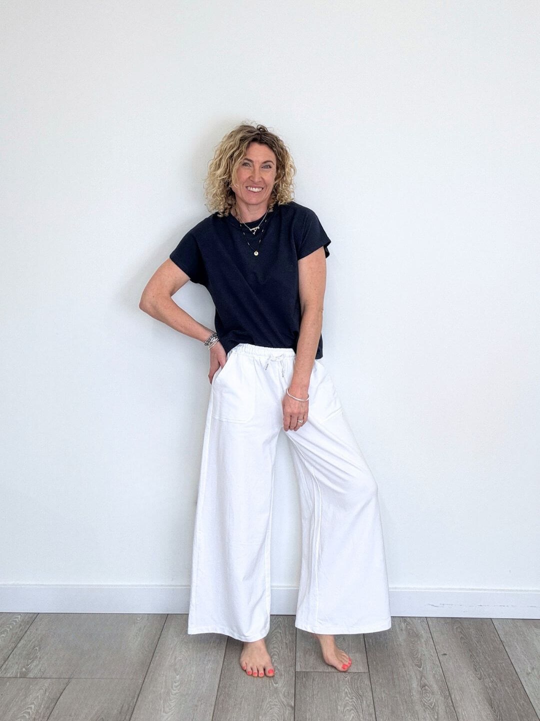 Dorset Wide Leg Jogger | White