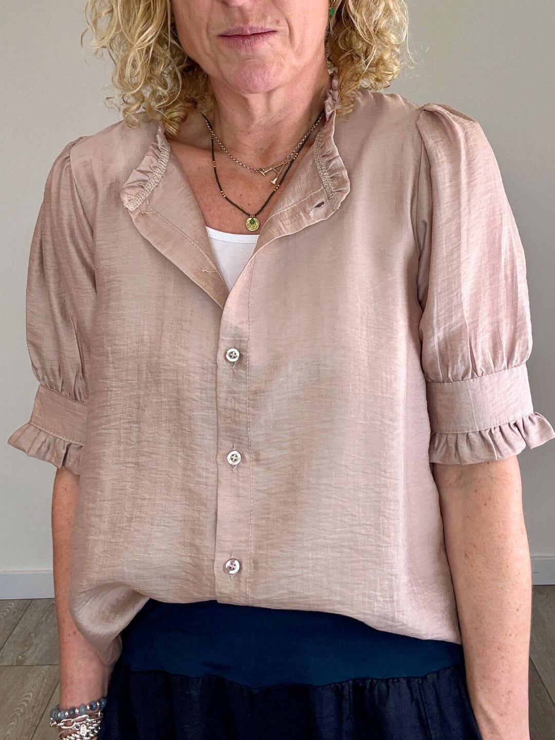 Nahara Frill Sleeve Blouse | Sandstone