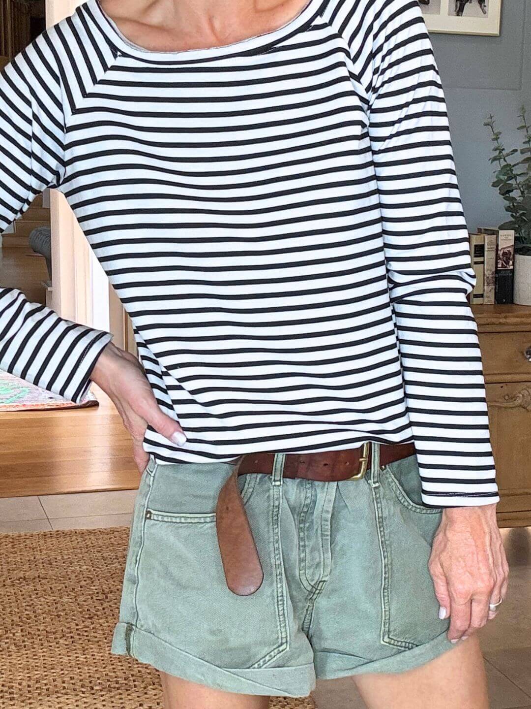 Breton Stripe Slub | Black & White
