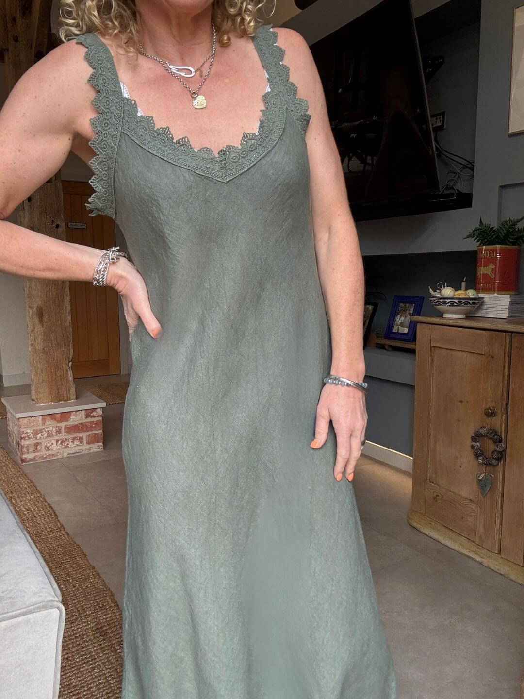 Amalfi Linen Dress | Khaki