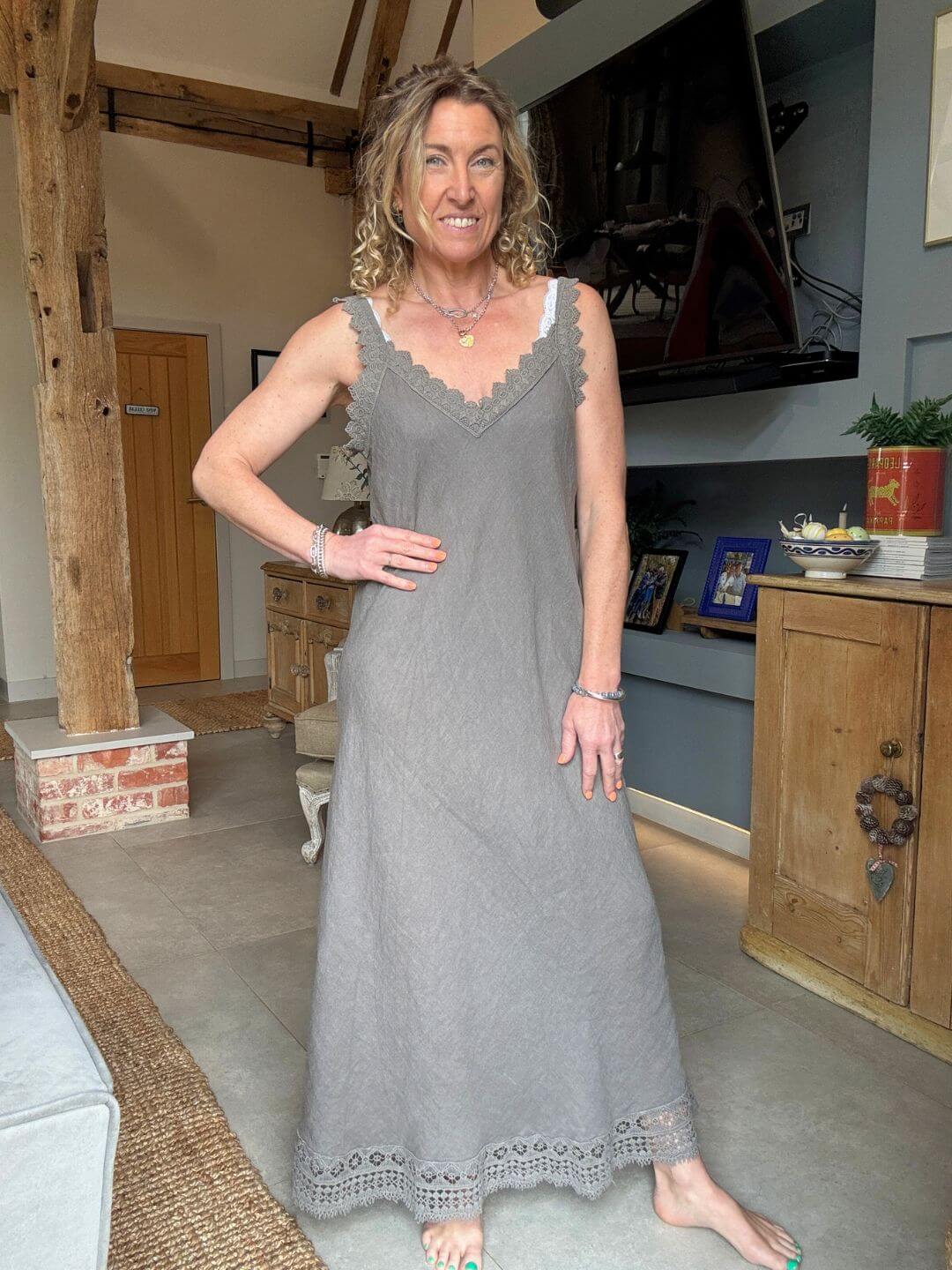 Amalfi Linen Dress | Mocha
