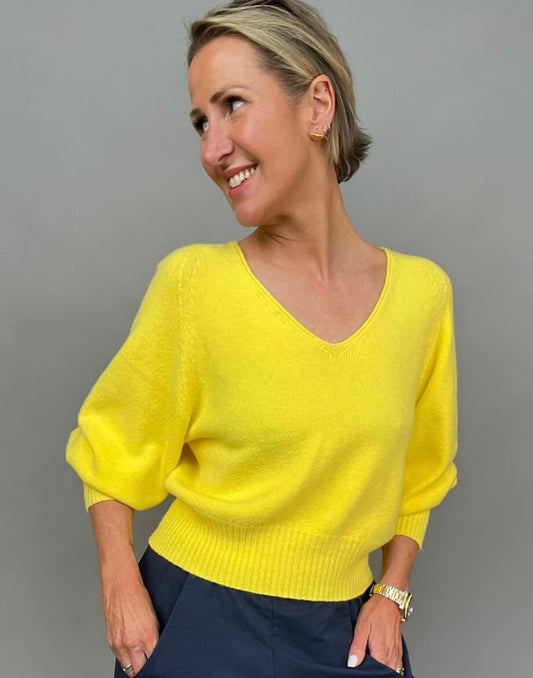Seattle Balloon Sleeve Sweater | Sunshine Yellow