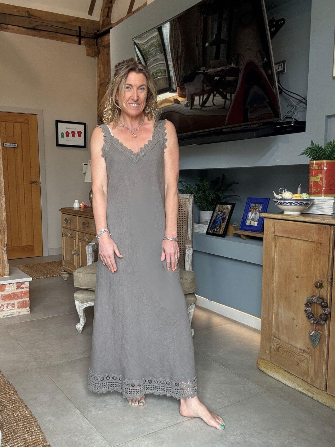 Amalfi Linen Dress | Mocha