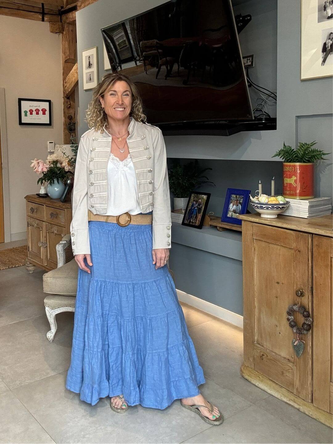 Lulu Linen Maxi Skirt | Bluebird