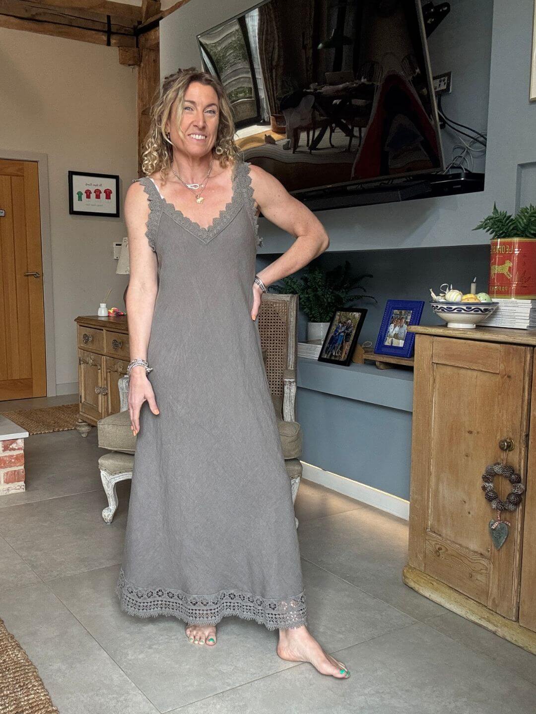 Amalfi Linen Dress | Mocha