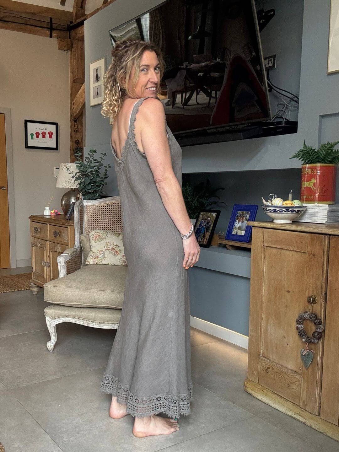 Amalfi Linen Dress | Mocha