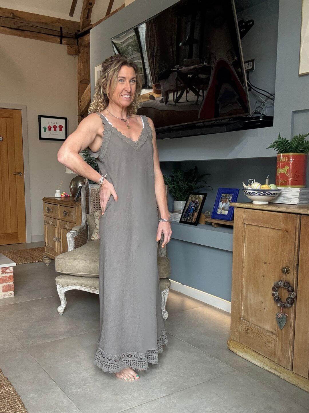 Amalfi Linen Dress | Mocha