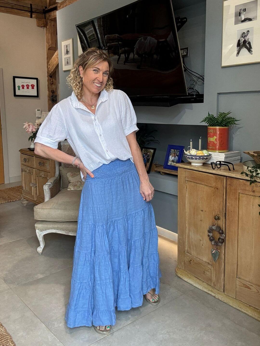 Lulu Linen Maxi Skirt | Bluebird