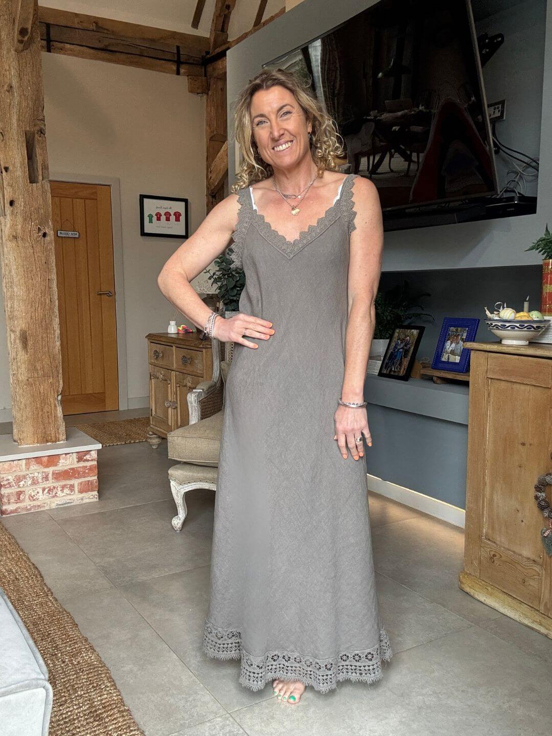 Amalfi Linen Dress | Mocha