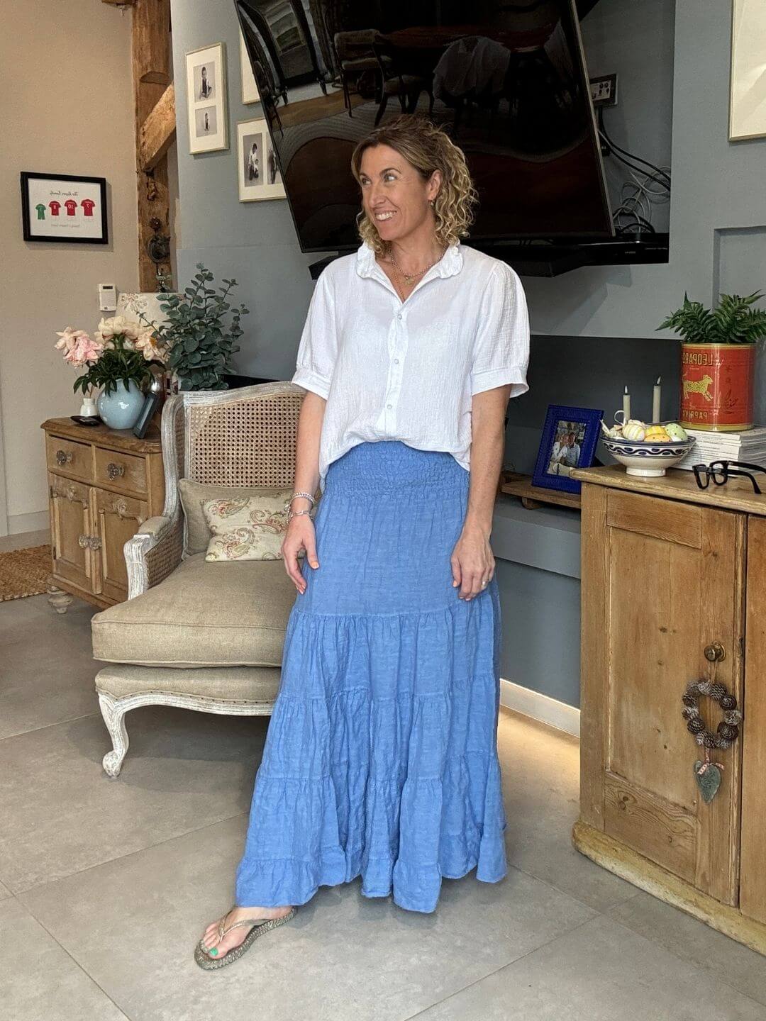 Lulu Linen Maxi Skirt | Bluebird
