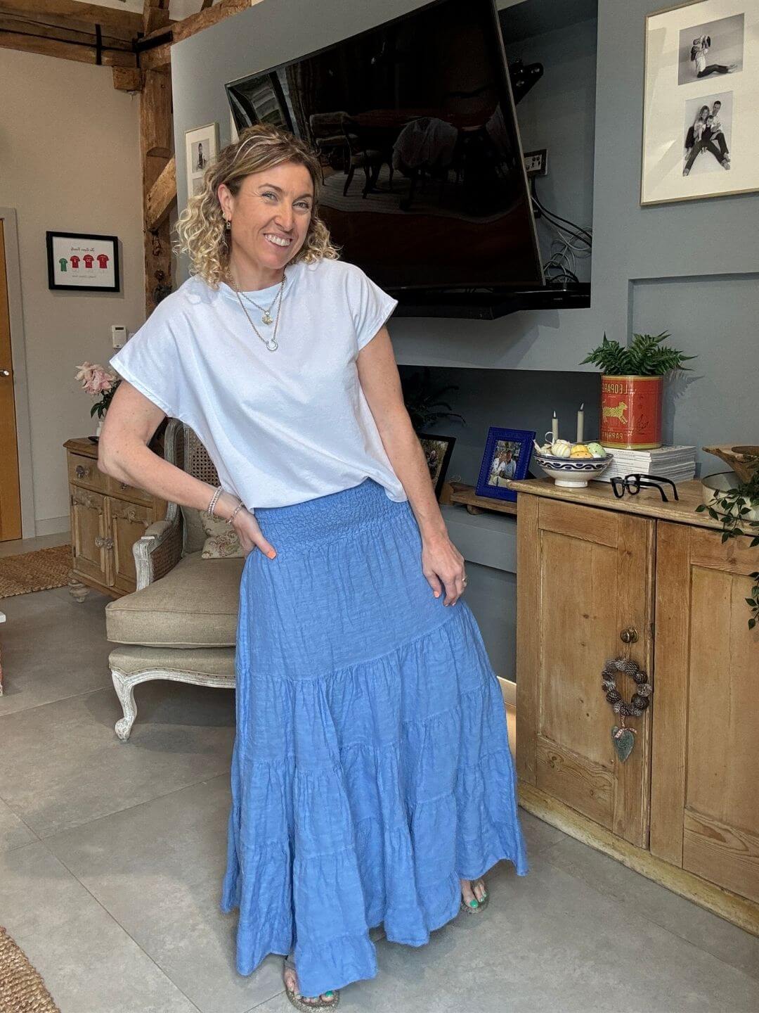 Lulu Linen Maxi Skirt | Bluebird